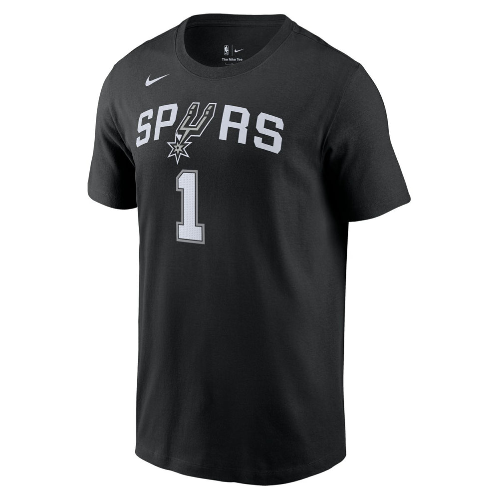 Nike - Victor Wembanyama San Antonio Spurs Icon 2022/23 Name & Number T-Shirt - Black