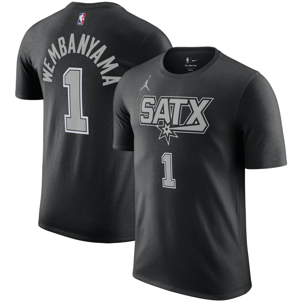 NBA - Victor Wembanyama San Antonio Spurs Jordan Brand 2022/23 Statement Edition Name & Number T-Shirt - Black