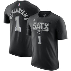 NBA - Victor Wembanyama San Antonio Spurs Jordan Brand 2022/23 Statement Edition Name & Number T-Shirt - Black
