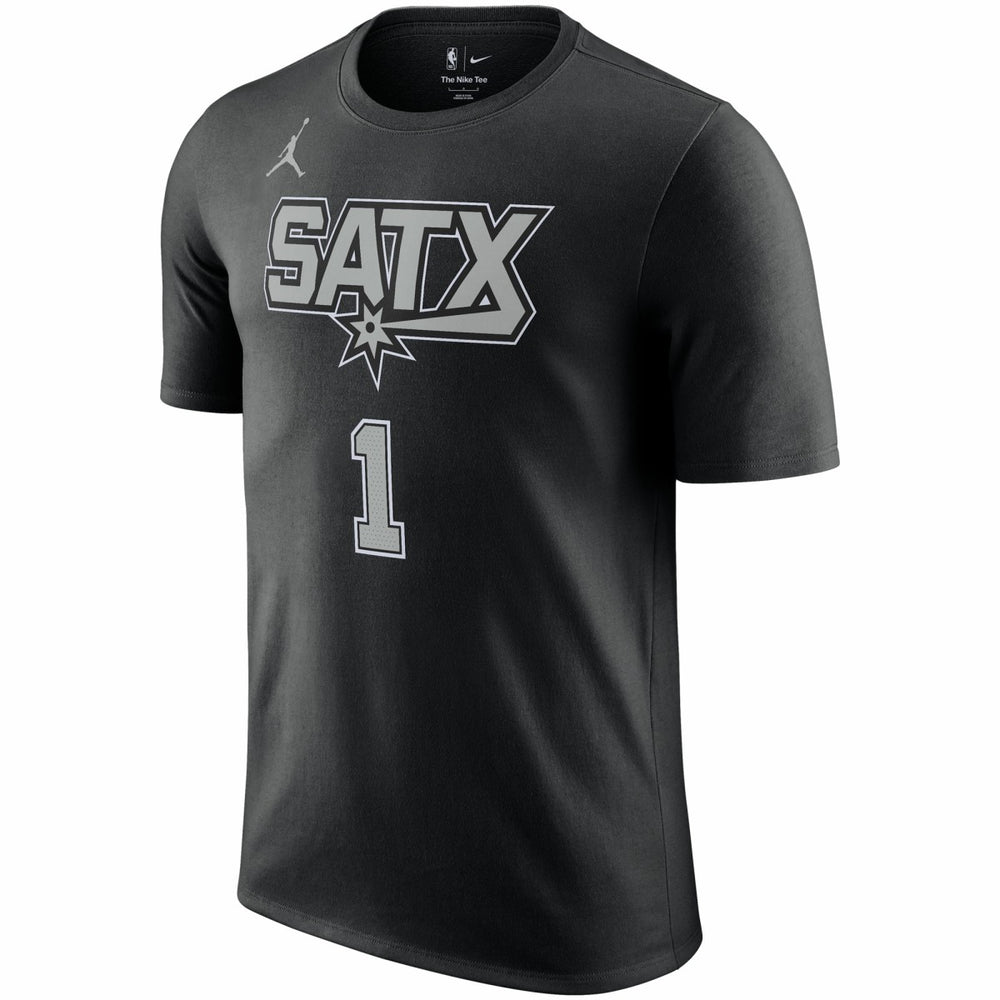 NBA - Victor Wembanyama San Antonio Spurs Jordan Brand 2022/23 Statement Edition Name & Number T-Shirt - Black