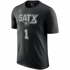 NBA - Victor Wembanyama San Antonio Spurs Jordan Brand 2022/23 Statement Edition Name & Number T-Shirt - Black