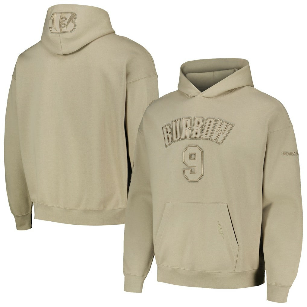 Joe Burrow Cincinnati Bengals Pro Standard Player Name & Number Pullover Hoodie Tan - NFL