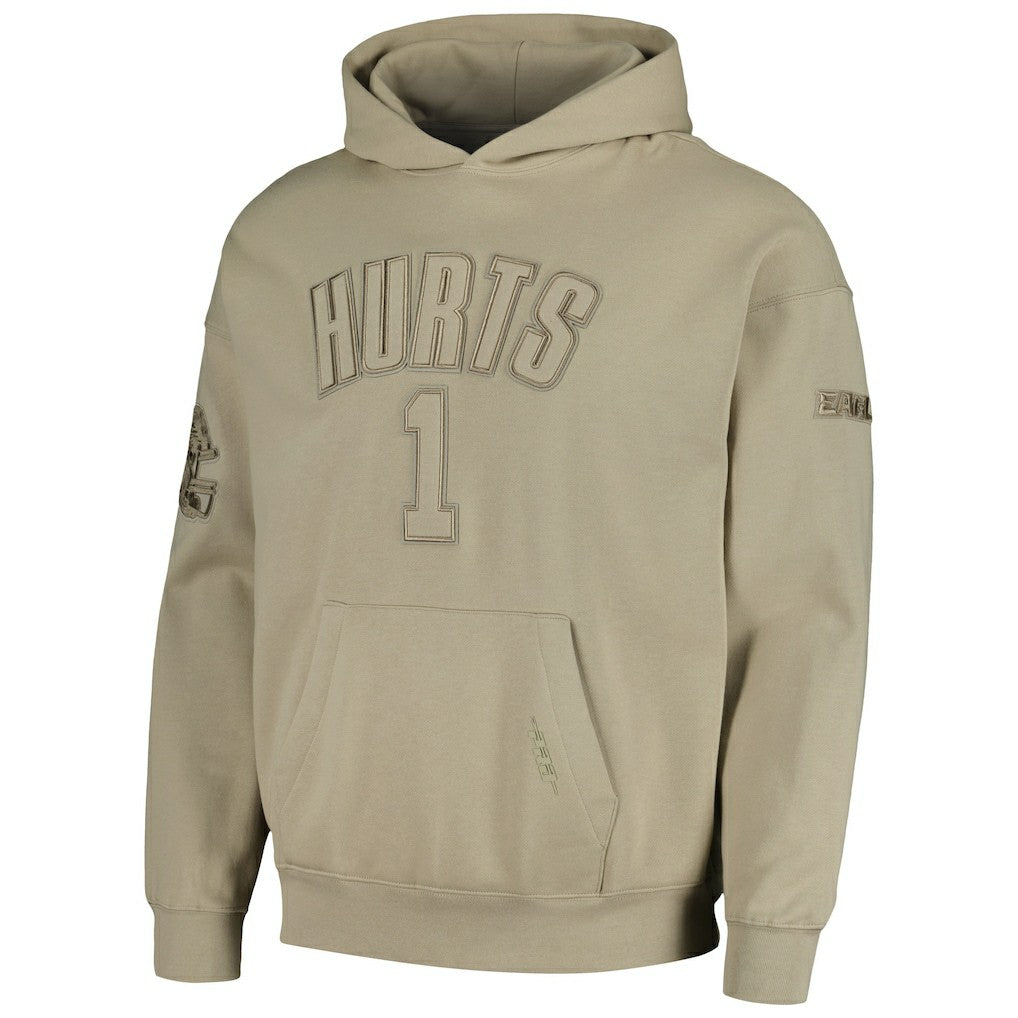 Jalen Hurts Philadelphia Eagles Pro Standard Player Name & Number Pullover Hoodie Tan - NFL