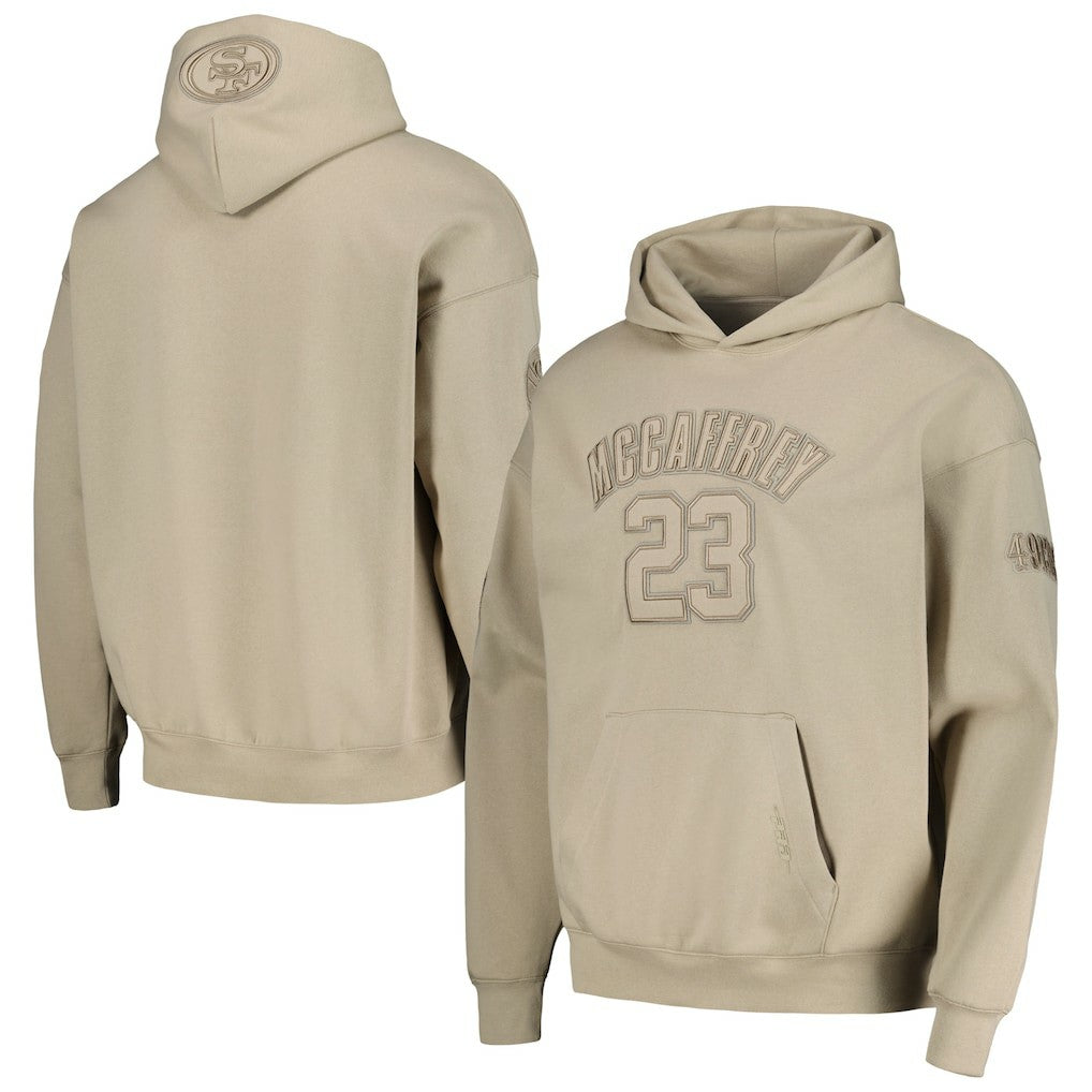 Christian McCaffrey San Francisco 49ers Pro Standard Player Name & Number Pullover Hoodie Tan - NFL