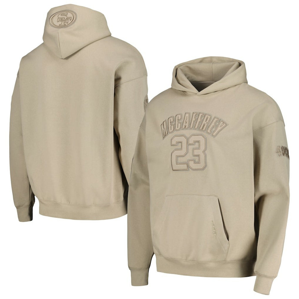 Christian McCaffrey San Francisco 49ers Pro Standard Player Name & Number Pullover Hoodie Tan - NFL