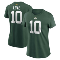 Jordan Love Green Bay Packers Women's Player Name & Number T-Shirt Green - Nike