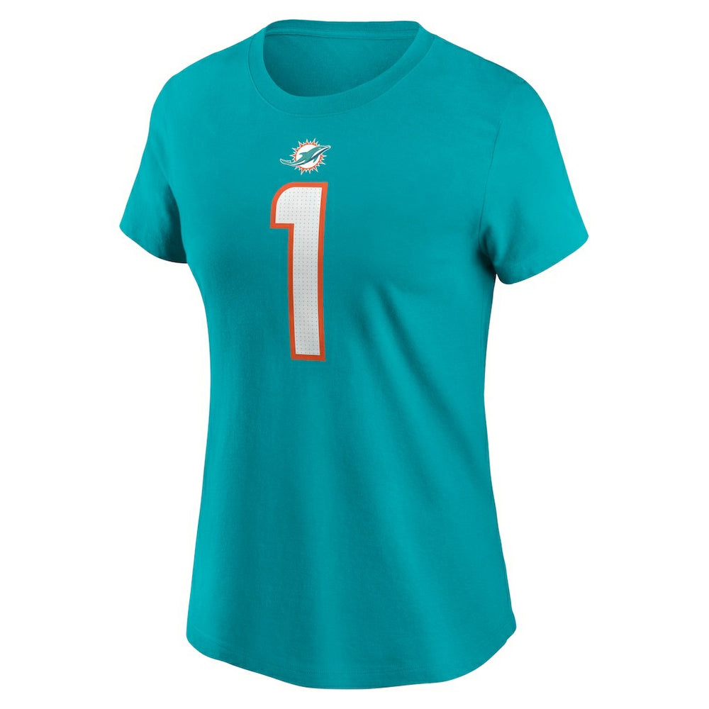 Tua Tagovailoa Miami Dolphins Women's Player Name & Number T-Shirt Aqua - Nike