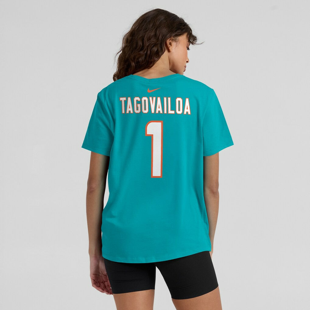 Tua Tagovailoa Miami Dolphins Women's Player Name & Number T-Shirt Aqua - Nike