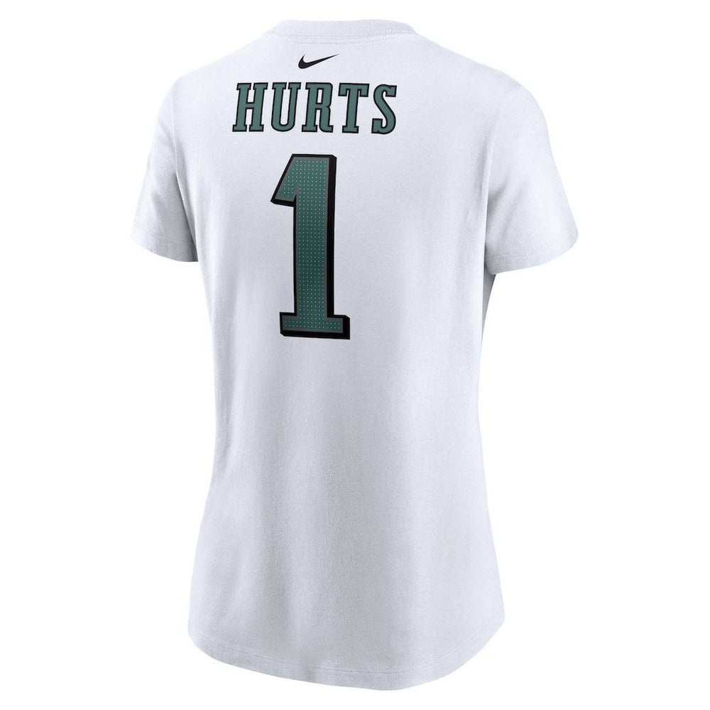 Jalen Hurts Philadelphia Eagles Women's Player Name & Number T-Shirt White - Nike
