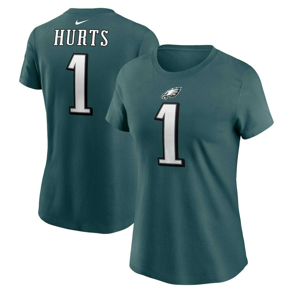 Jalen Hurts Philadelphia Eagles Women's Player Name & Number T-Shirt Midnight Green - Nike