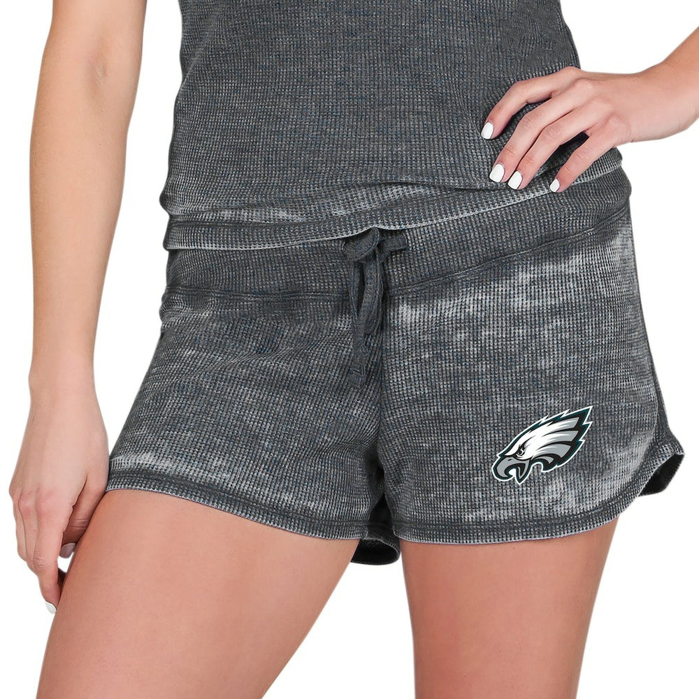 Philadelphia Eagles Concepts Sport Women's Resurgence Waffle Knit Shorts Charcoal - NFL