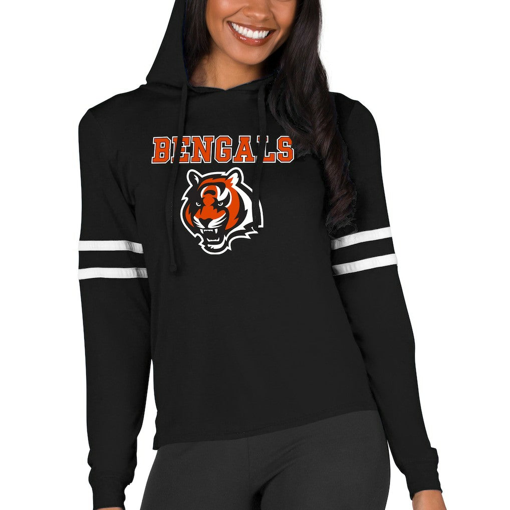 Cincinnati Bengals Concepts Sport Women's Marathon Lightweight Lounge Pullover Hoodie Black - NFL