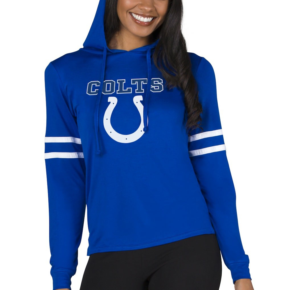 Indianapolis Colts Concepts Sport Women's Marathon Lightweight Lounge Pullover Hoodie Royal - NFL