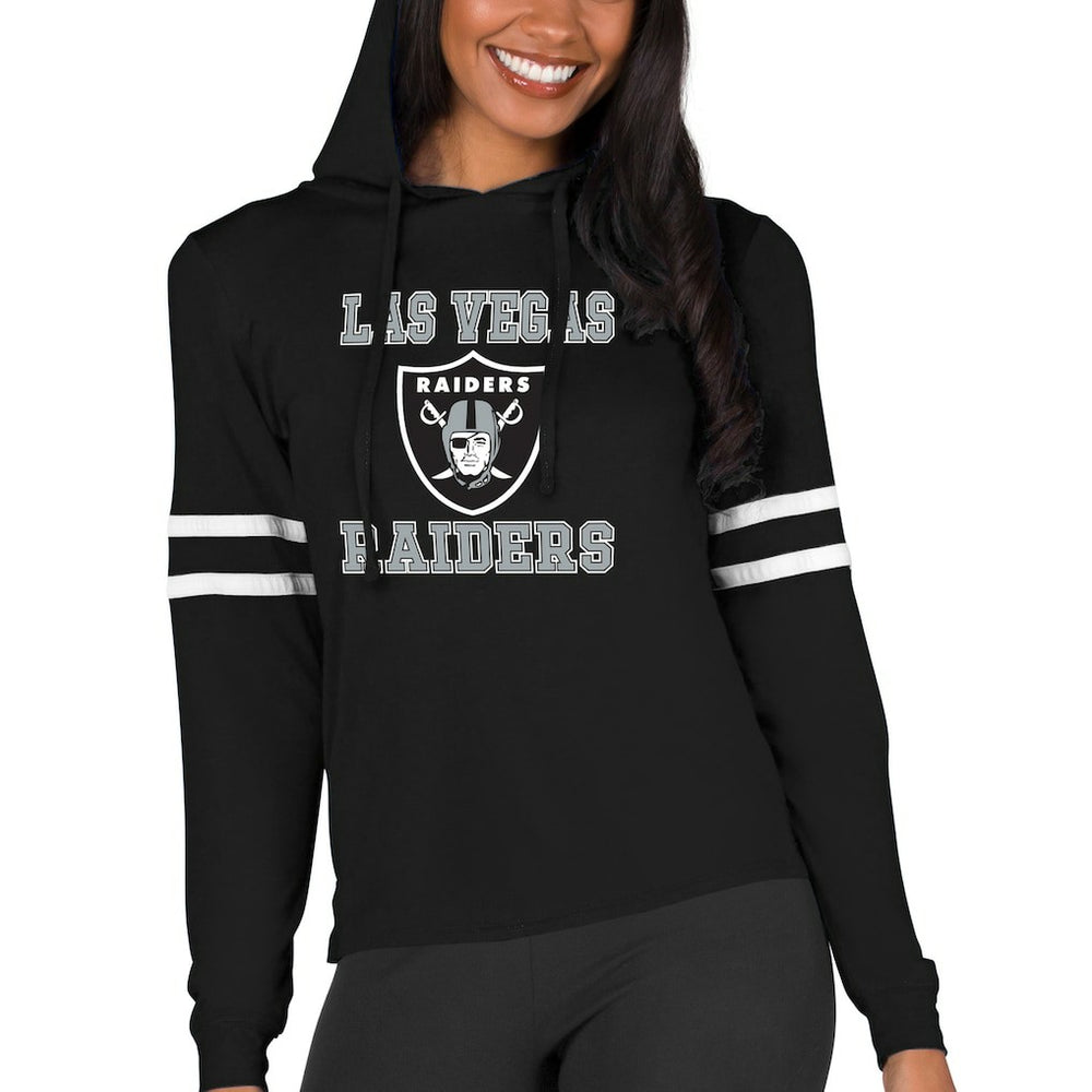 Las Vegas Raiders Concepts Sport Women's Marathon Lightweight Lounge Pullover Hoodie Black - NFL