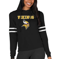 Minnesota Vikings Concepts Sport Women's Marathon Lightweight Lounge Pullover Hoodie Black - NFL