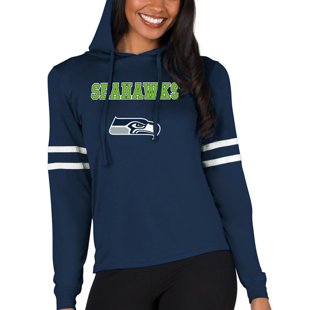 Seattle Seahawks Concepts Sport Women's Marathon Lightweight Lounge Pullover Hoodie College Navy - NFL