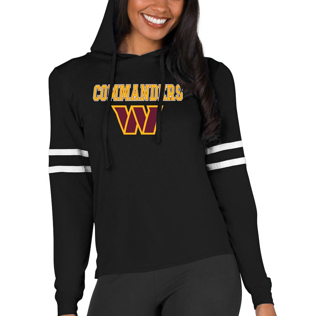 Washington Commanders Concepts Sport Women's Marathon Lightweight Lounge Pullover Hoodie Black - NFL