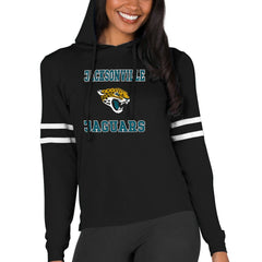 Jacksonville Jaguars Concepts Sport Women's Marathon Lightweight Lounge Pullover Hoodie Black - NFL