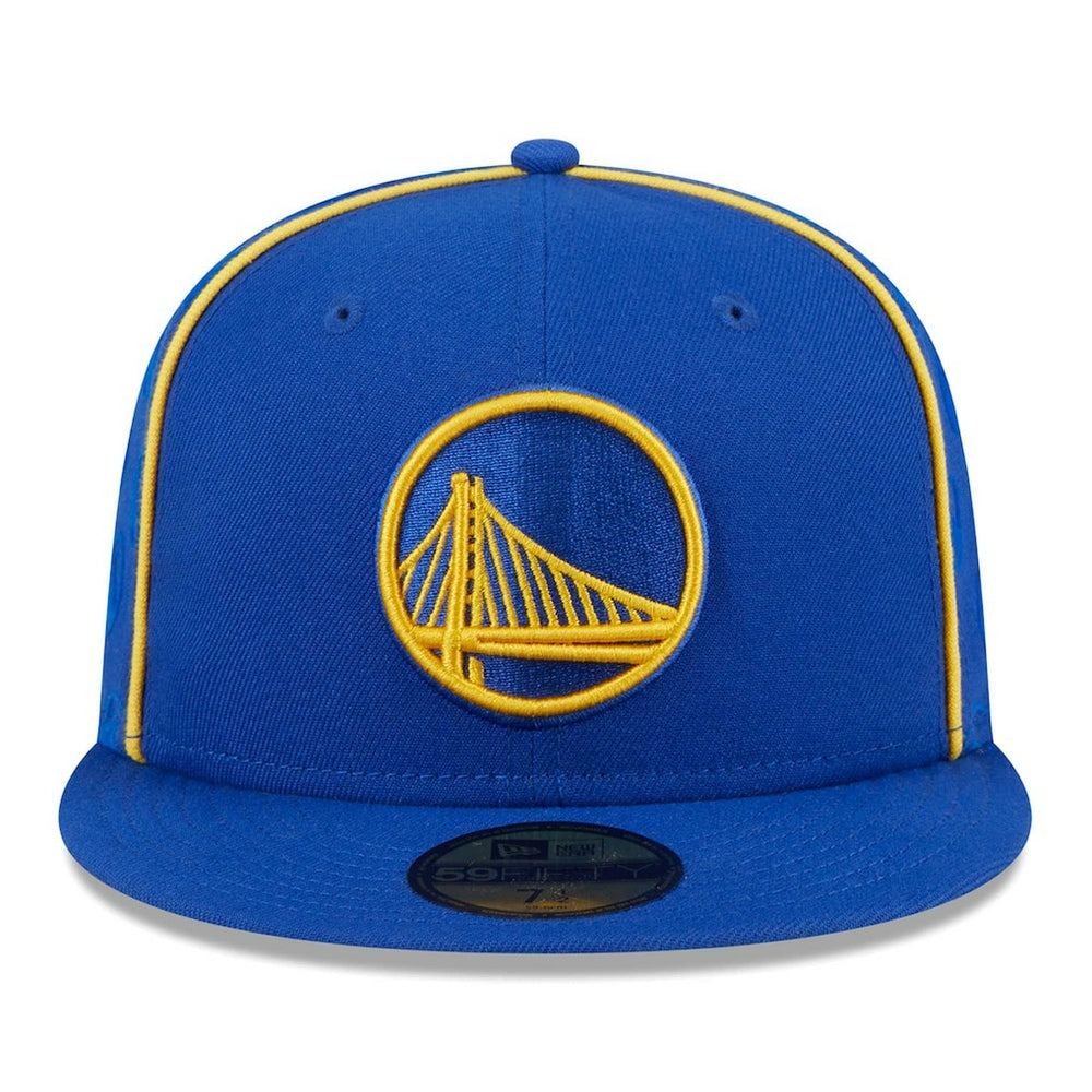 New Era - Golden State Warriors Piped & Flocked 59Fifty Fitted Hat - Royal