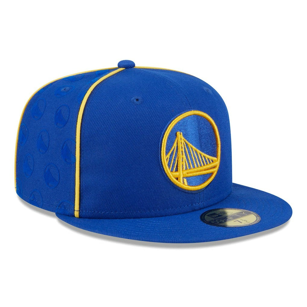 New Era - Golden State Warriors Piped & Flocked 59Fifty Fitted Hat - Royal