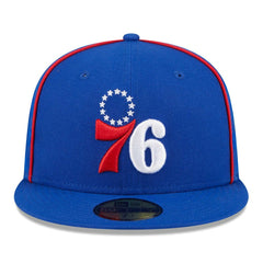 New Era - Philadelphia 76ers Piped & Flocked 59Fifty Fitted Hat - Royal
