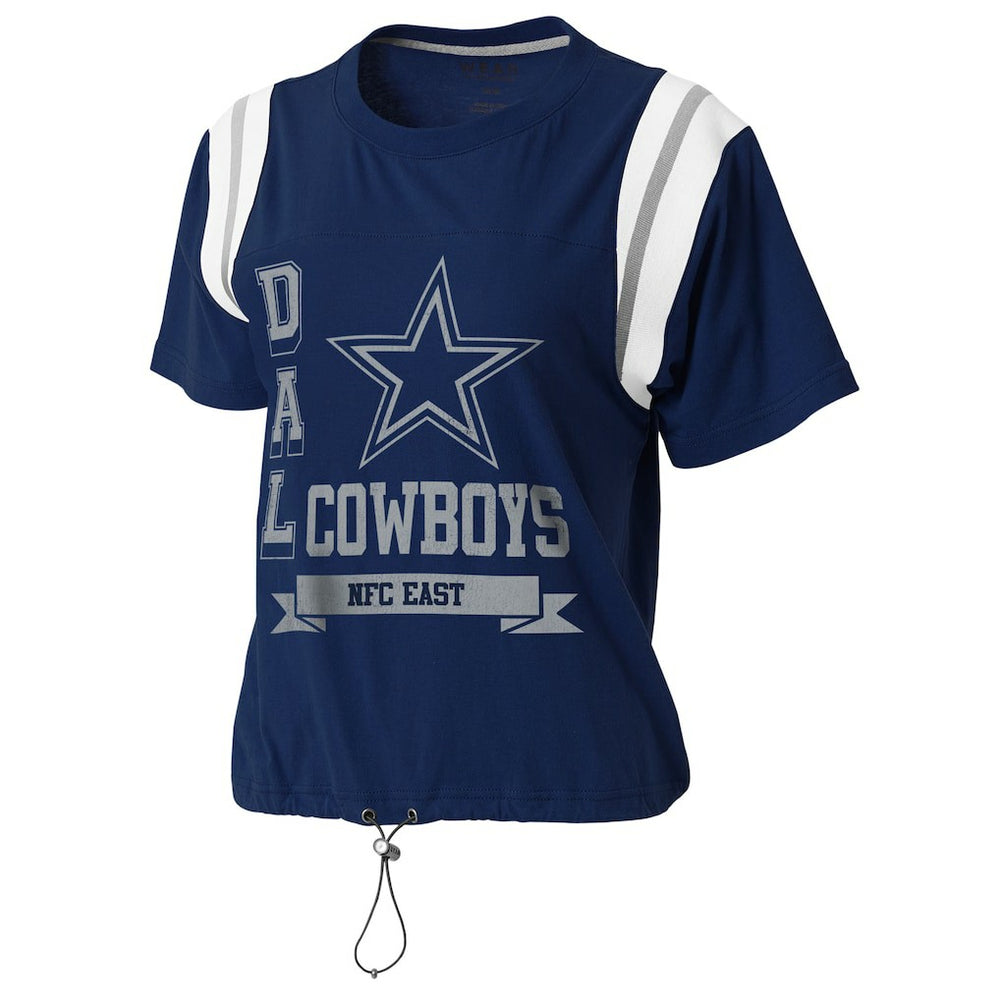 Dallas Cowboys WEAR by Erin Andrews Women's Cinched Colorblock T-Shirt Navy - NFL