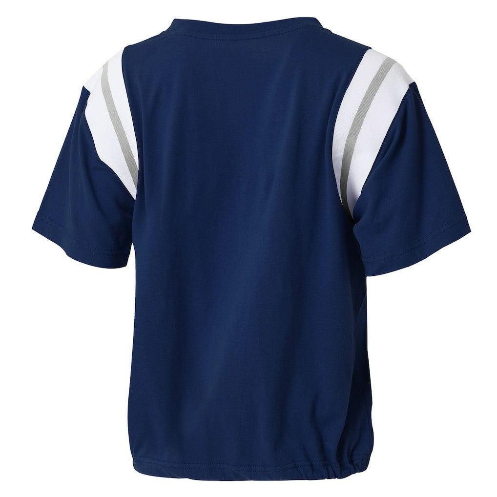 Dallas Cowboys WEAR by Erin Andrews Women's Cinched Colorblock T-Shirt Navy - NFL