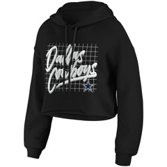 Dallas Cowboys WEAR by Erin Andrews Women's Domestic Cropped Pullover Hoodie Black - NFL