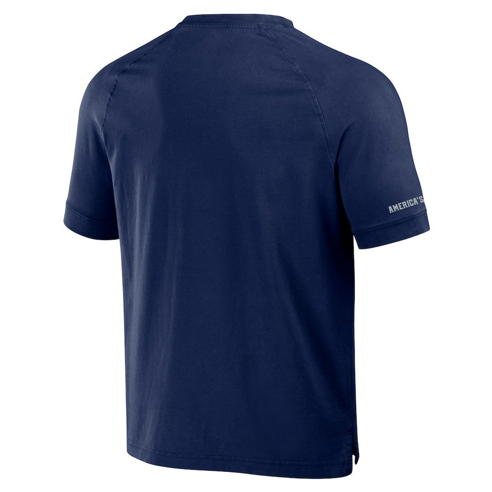 Dallas Cowboys NFL x Darius Rucker Collection Washed Raglan Henley T-Shirt Navy - Fanatics