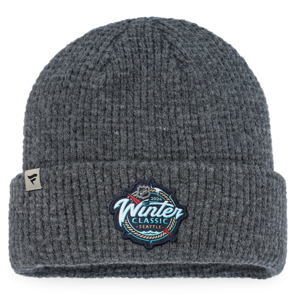 Vegas Golden Knights Fanatics 2024 NHL Winter Classic Fisherman Cuffed Knit Hat Charcoal