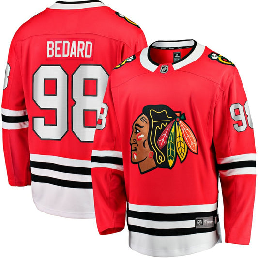 Connor Bedard Chicago Blackhawks Fanatics Home Breakaway Player Jersey - Red | NHL Jerseys