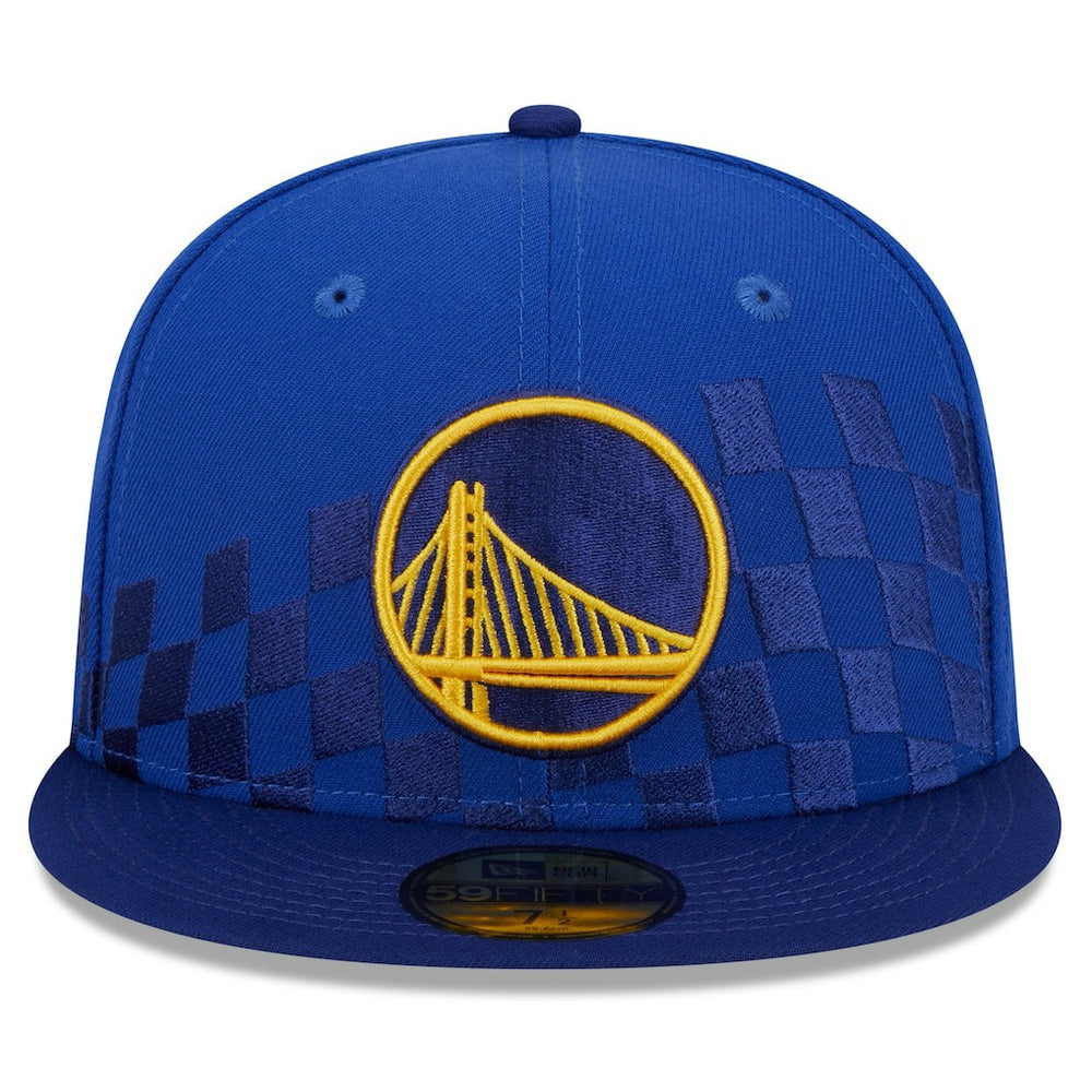 New Era - Golden State Warriors Rally Drive Checkerboard 59FIFTY Crown Fitted Hat - Royal