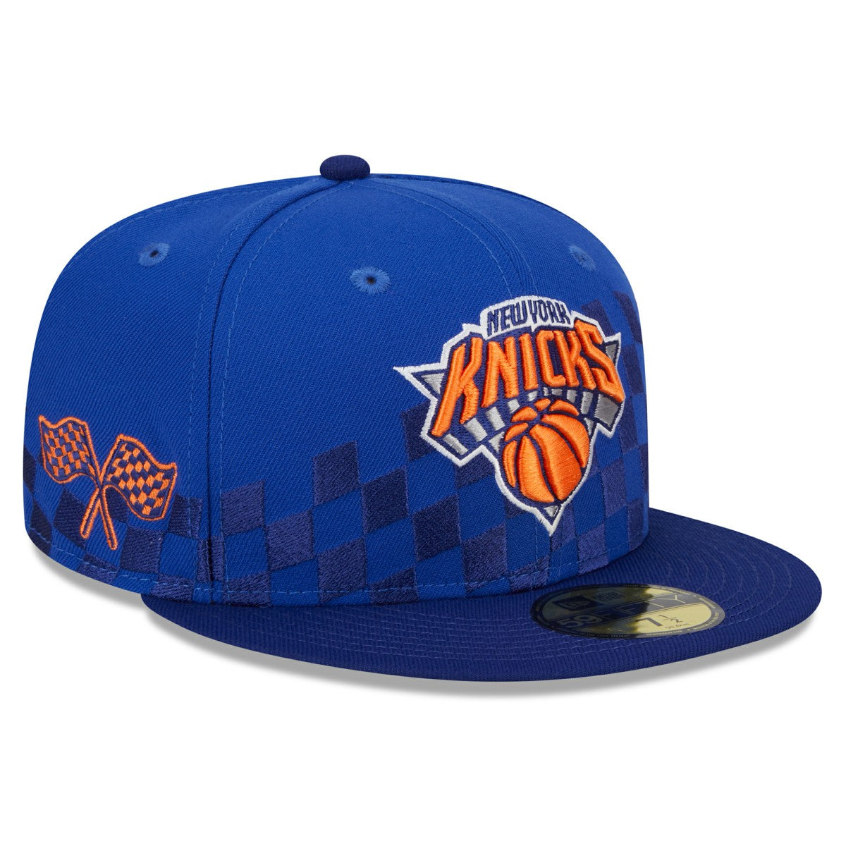 New Era - New York Knicks Rally Drive Checkerboard 59FIFTY Crown Fitted Hat - Blue