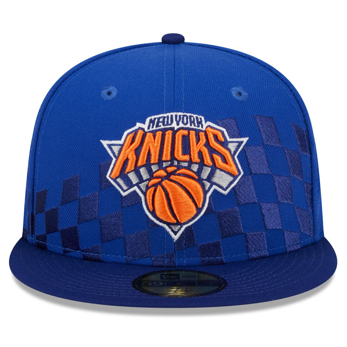 New Era - New York Knicks Rally Drive Checkerboard 59FIFTY Crown Fitted Hat - Blue