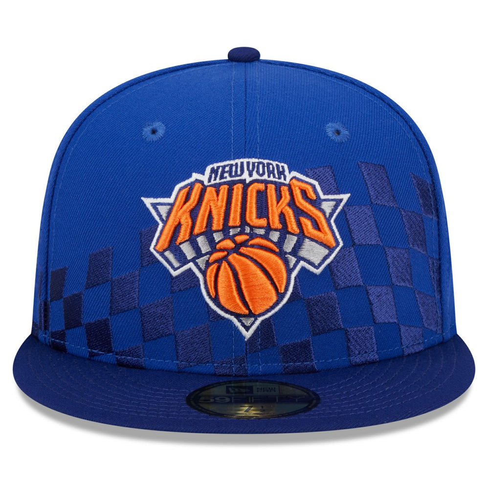 New Era - New York Knicks Rally Drive Checkerboard 59FIFTY Crown Fitted Hat - Blue