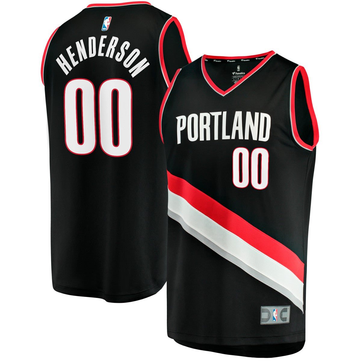 Fanatics - Scoot Henderson Portland Trail Blazers Fast Break Replica Jersey - Icon Edition - Black