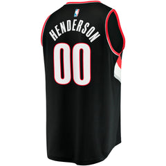Fanatics - Scoot Henderson Portland Trail Blazers Fast Break Replica Jersey - Icon Edition - Black