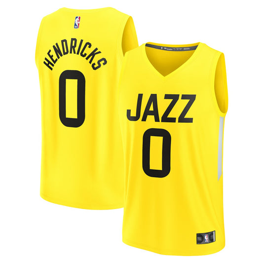 Taylor Hendricks Utah Jazz Fast Break Replica Jersey - Icon Edition - Yellow | NBA Jerseys