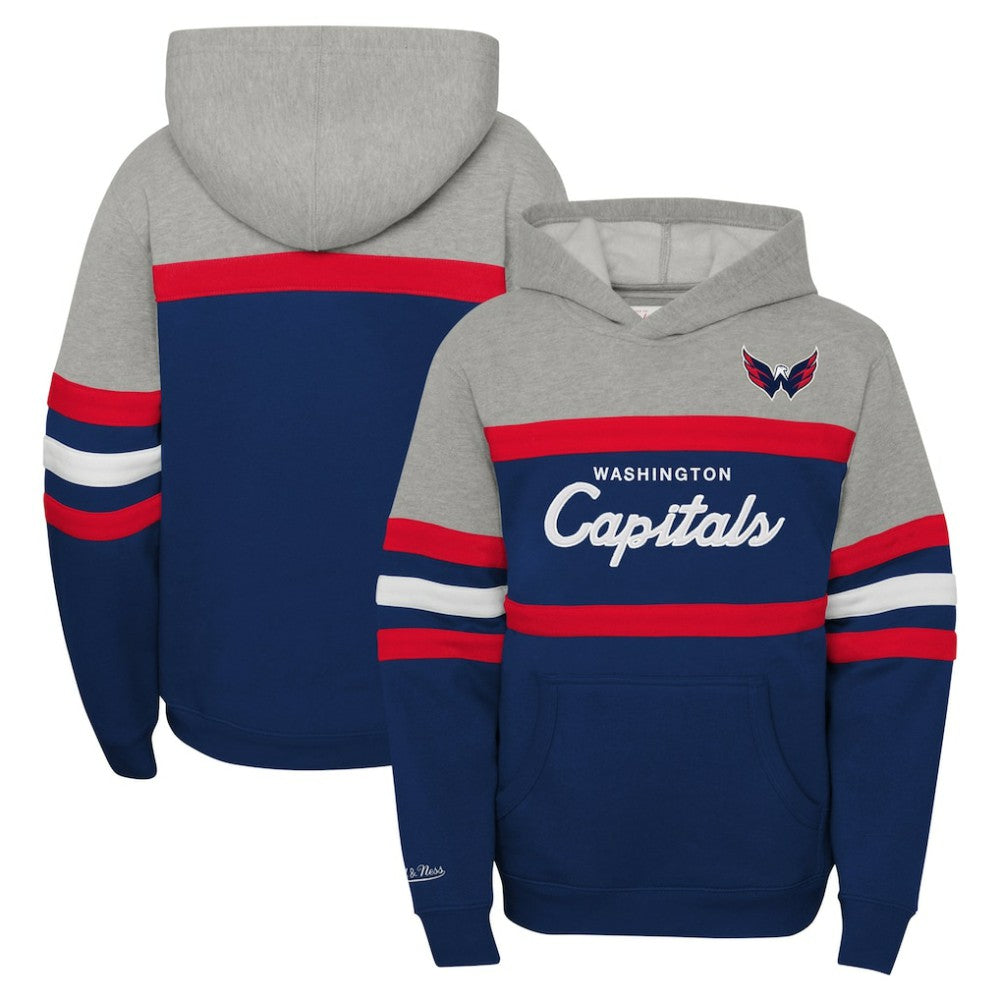 Washington Capitals Mitchell & Ness Youth Head Coach Pullover Hoodie Gray