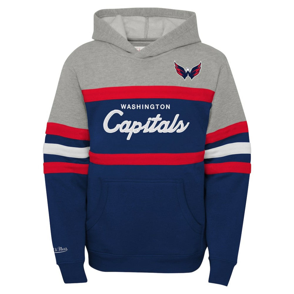 Washington Capitals Mitchell & Ness Youth Head Coach Pullover Hoodie Gray