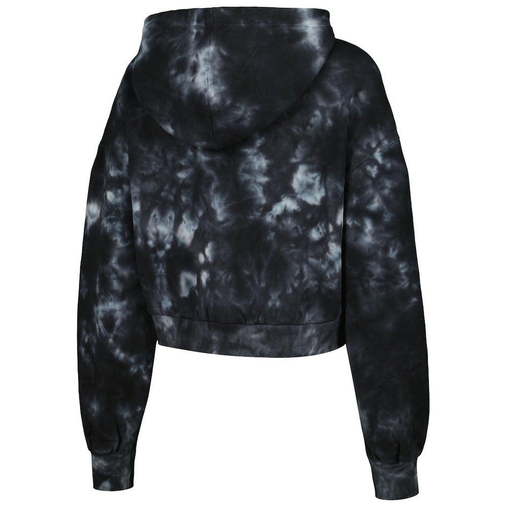 NBA - Chicago Bulls The Wild Collective Women's Tie-Dye Cropped Pullover Hoodie - Black