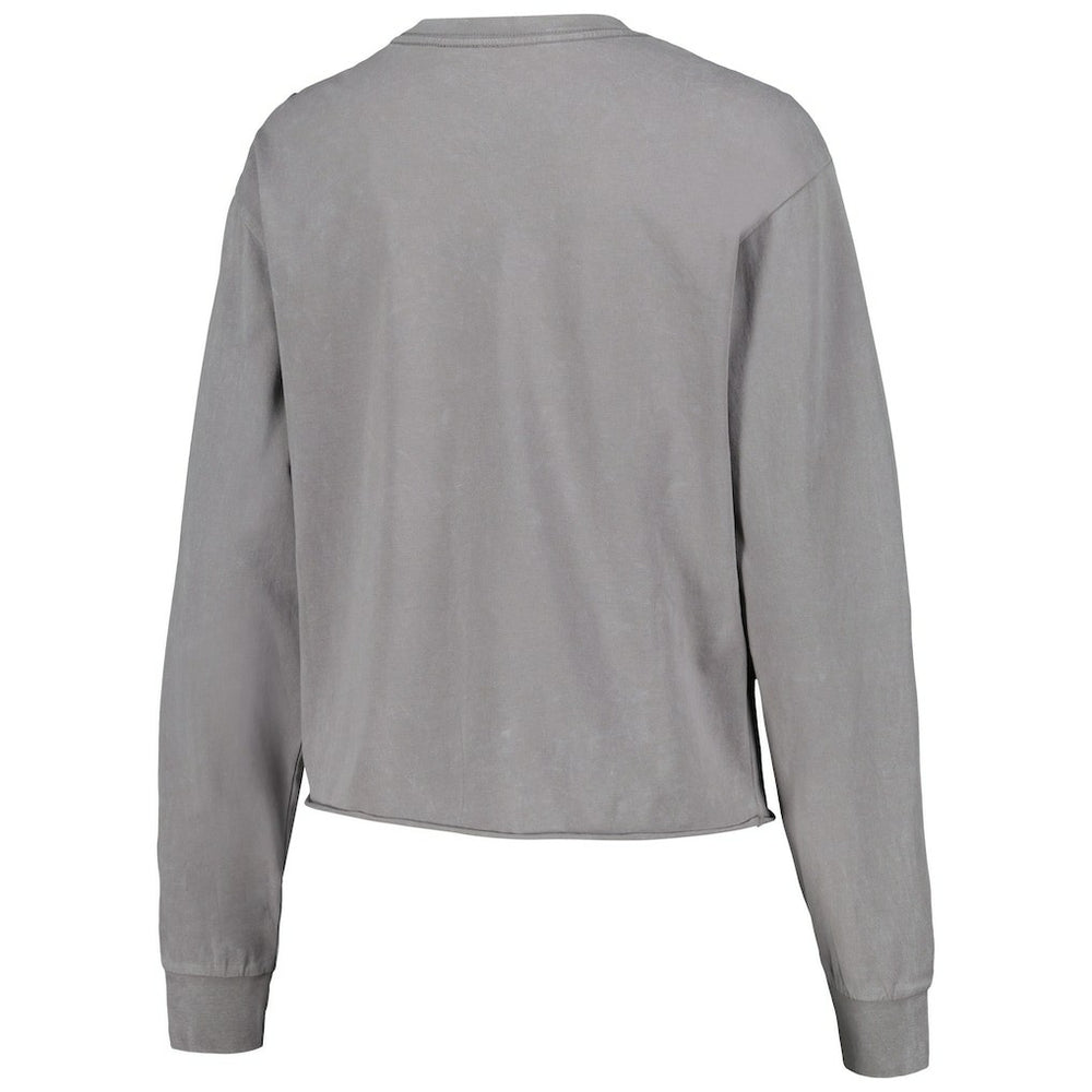 NBA - Chicago Bulls The Wild Collective Women's Band Cropped Long Sleeve T-Shirt - Gray