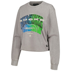 NBA - Milwaukee Bucks The Wild Collective Women's Band Cropped Long Sleeve T-Shirt - Gray
