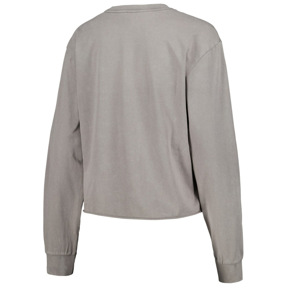 NBA - Milwaukee Bucks The Wild Collective Women's Band Cropped Long Sleeve T-Shirt - Gray
