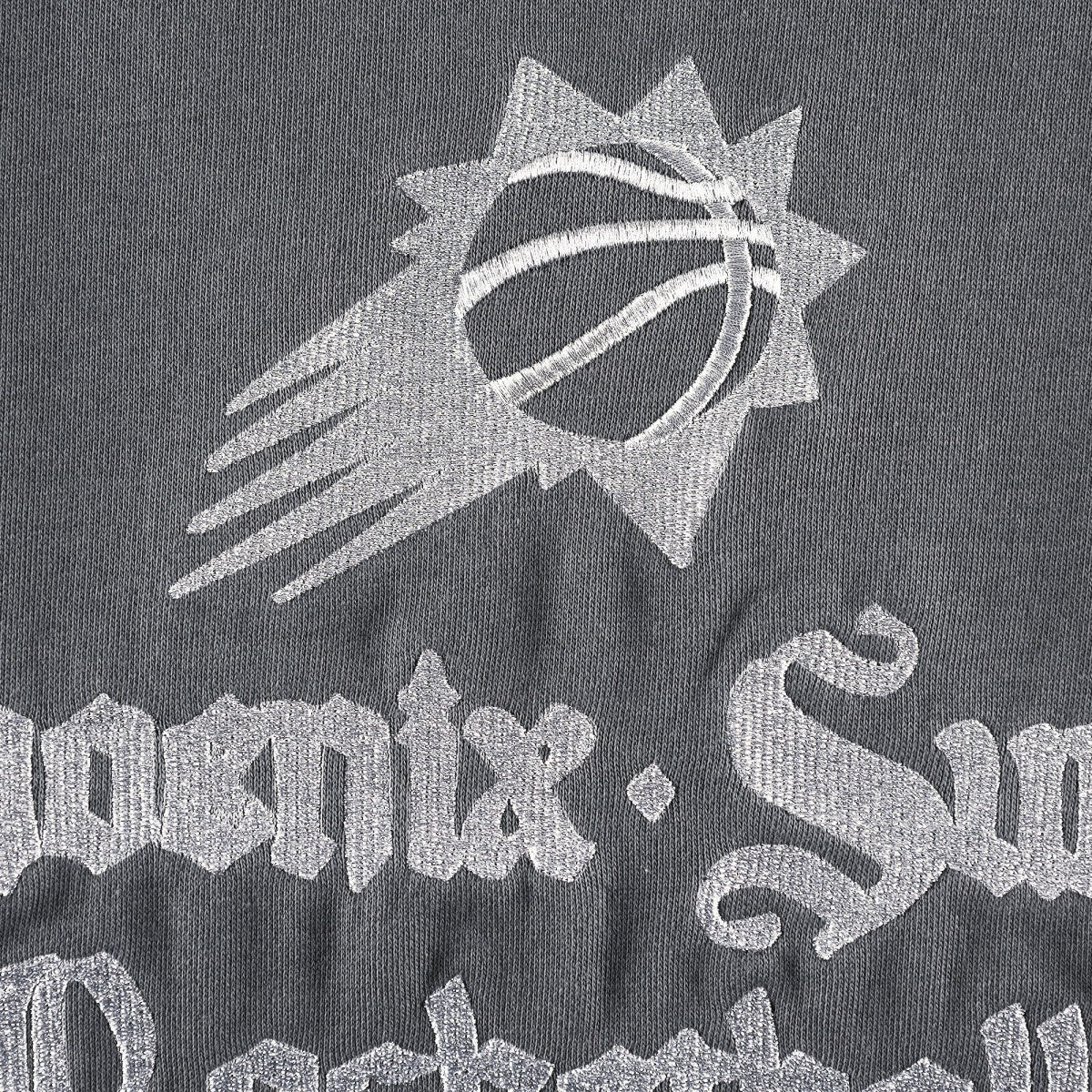 NBA - Phoenix Suns The Wild Collective Women's Embroidered Fleece Raglan Short Sleeve Pullover Sweatshirt - Gray