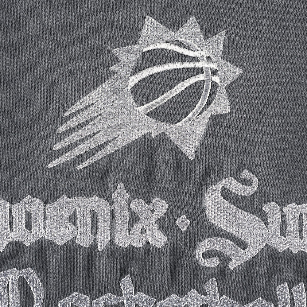 NBA - Phoenix Suns The Wild Collective Women's Embroidered Fleece Raglan Short Sleeve Pullover Sweatshirt - Gray
