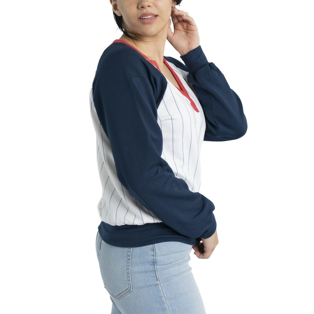 Boston Red Sox Lusso Women's Mack Fleece V-Neck Pullover Top discount