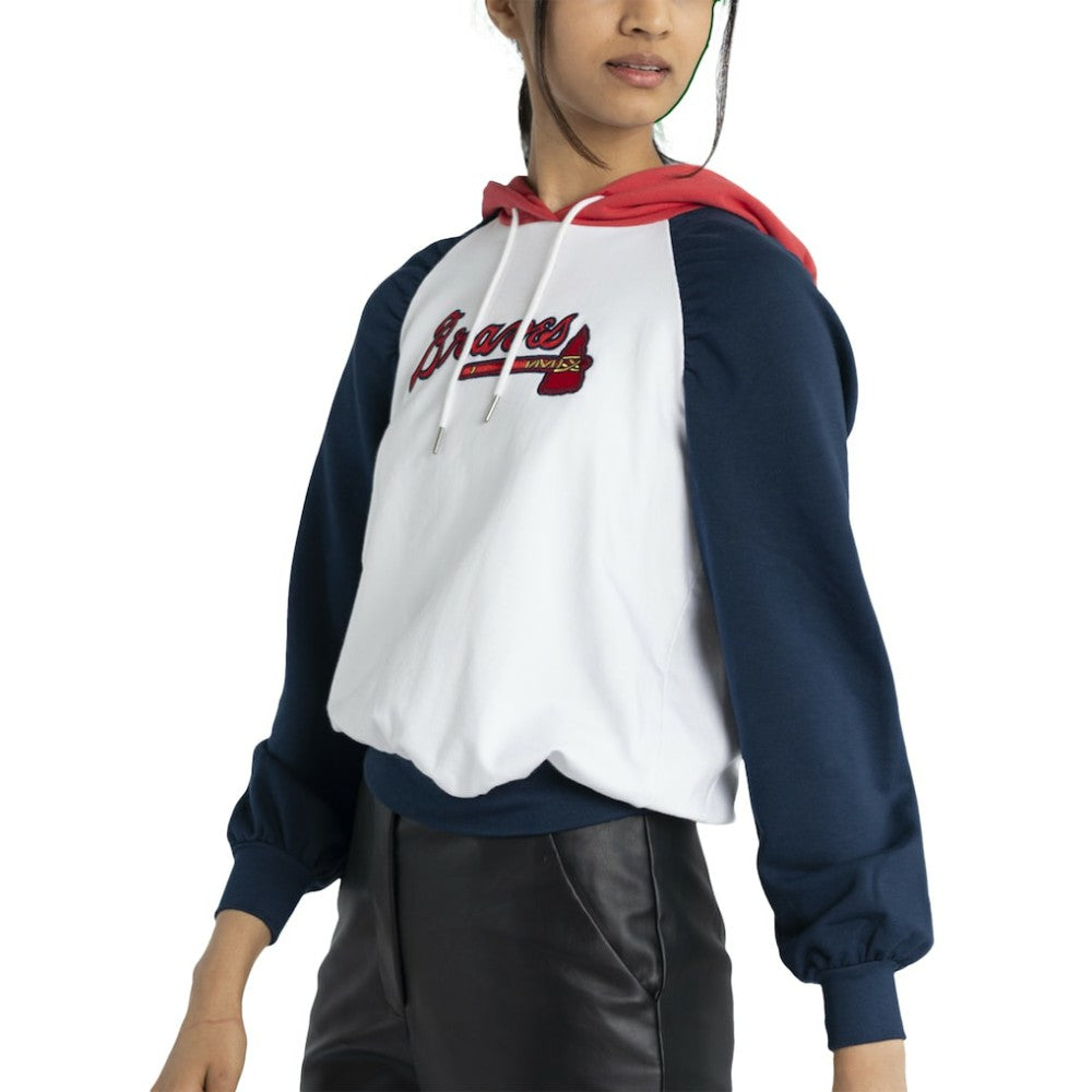 Atlanta Braves Lusso Women's Marlowe Tri-Blend Raglan Pullover Hoodie Sale