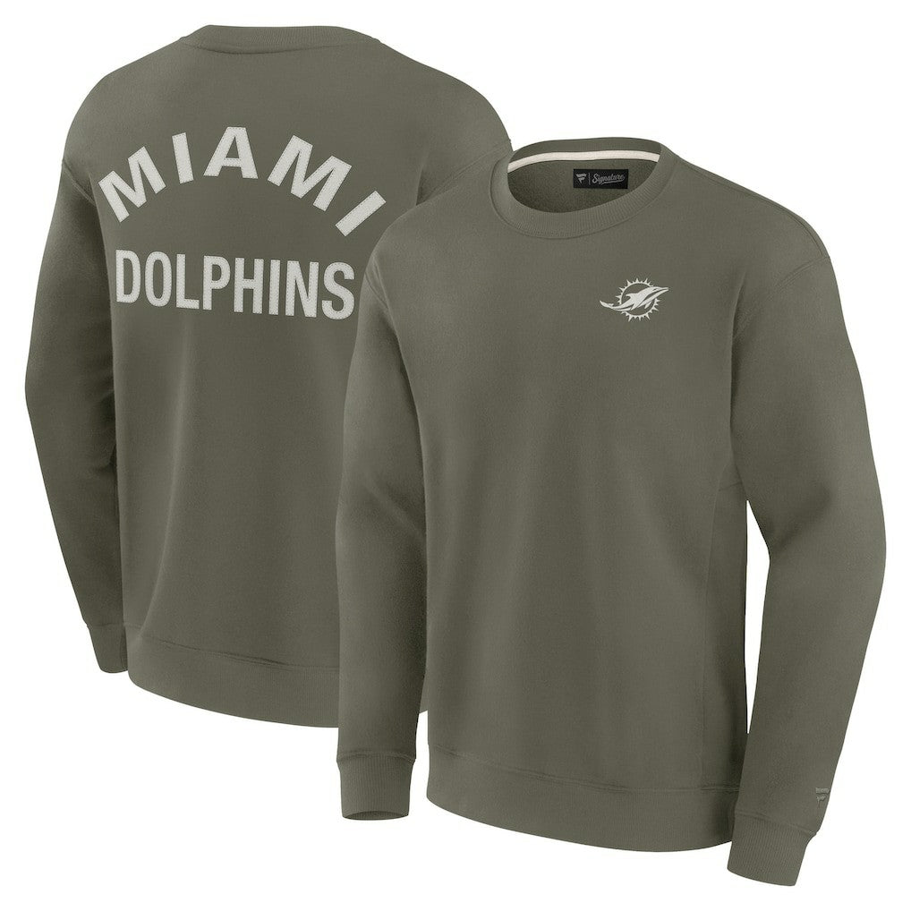 Miami Dolphins Unisex Elements Super Soft Pullover Sweatshirt Olive - Fanatics