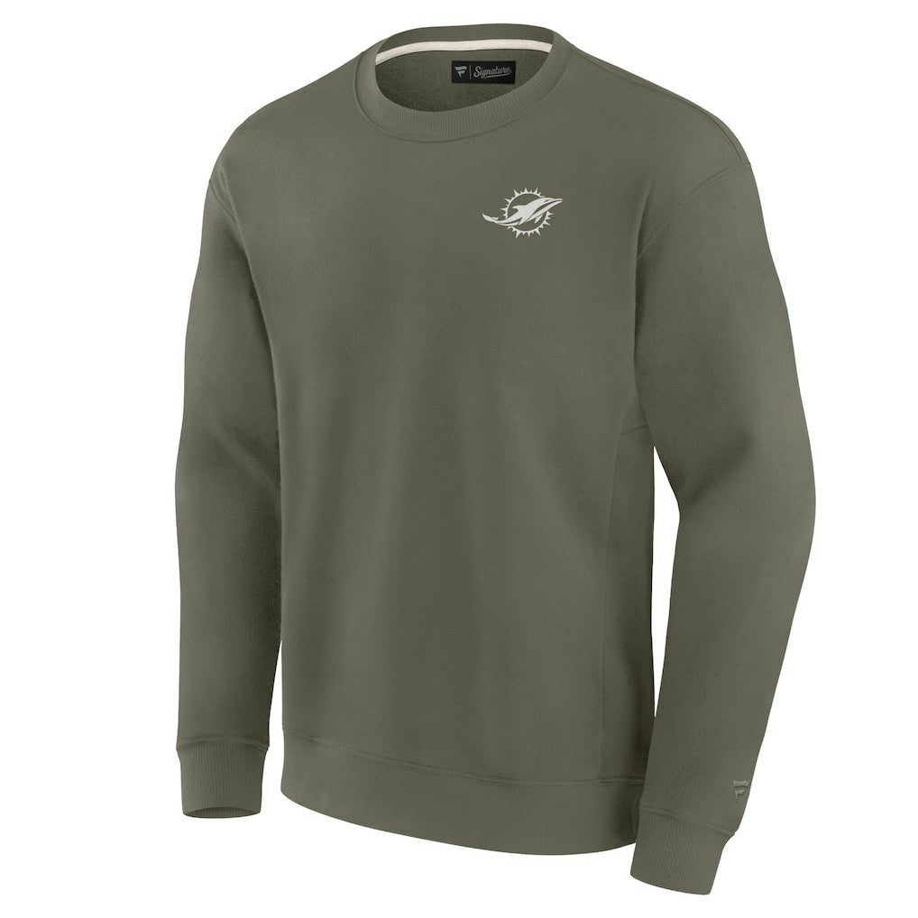 Miami Dolphins Unisex Elements Super Soft Pullover Sweatshirt Olive - Fanatics